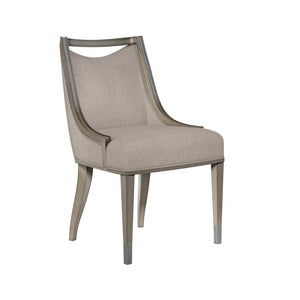 A.R.T. Furniture Cove Side Chair - Elegant Transitional Glam Design With Mica Finish, Upholstered In Mushroom Fabric Grey Rubberwood Solids,Foam,Fabric,Metal 349206-2743