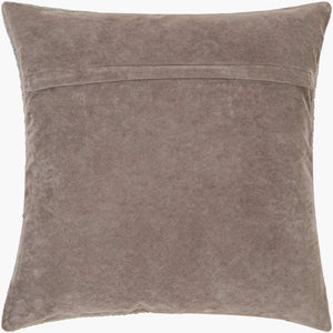 Surya Joshua 18" X 18" Cottage-style Accent Pillow Cover - Durable Leather & Polyester Blend, Unique Charm Taupe Leather,Polyester Jsh001-1818d