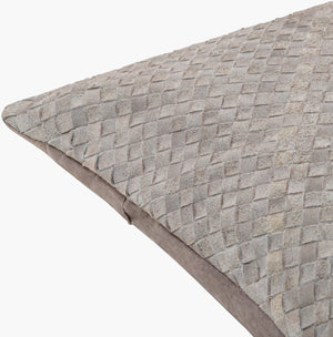 Surya Joshua 18" X 18" Cottage-style Accent Pillow Cover - Durable Leather & Polyester Blend, Unique Charm Taupe Leather,Polyester Jsh001-1818d