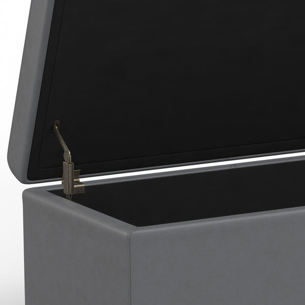 English Elm Avalon Extra Large Storage Ottoman Bench In Stone Grey – Stylish Seating & Hidden Storage Solution B136P158657