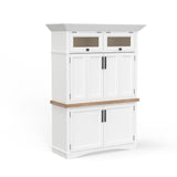 Parker House Americana Modern - Cotton Workstation with LED Light Cotton with Weathered Natural Top Poplar Solids / Birch Veneers with Oak Top AME#350-3-COT