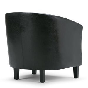 English Elm Austin Tub Chair - Sleek Black Vegan Leather With Solid Wood Legs - Modern Comfort For Any Room B136P159637