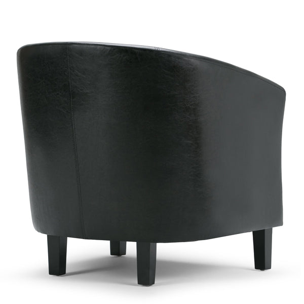 English Elm Austin Tub Chair - Sleek Black Vegan Leather With Solid Wood Legs - Modern Comfort For Any Room B136P159637