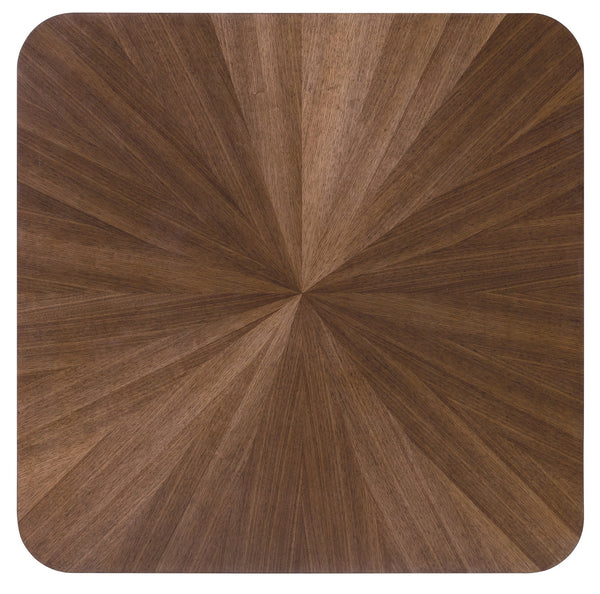 Hooker Furniture Eleana Square Walnut Veneer Cocktail Table with Bronze Accents for Modern Living 7252-80410-85