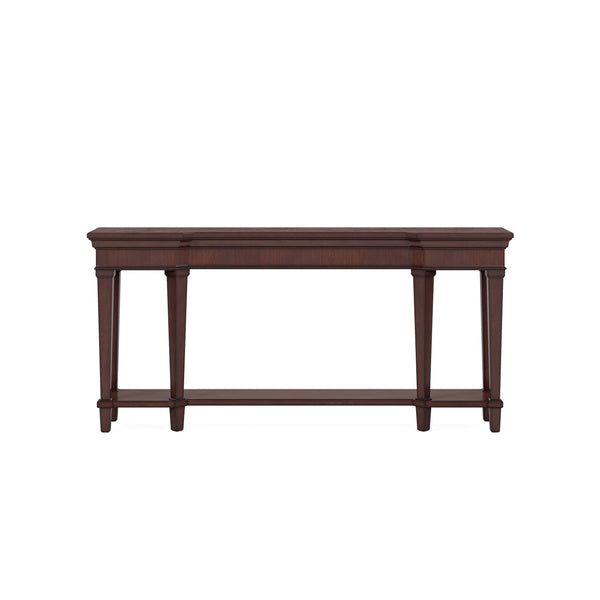 A.R.T. Furniture Revival Console Table In Napa Mahogany – Traditional Elegance With Beaded Trim & Lower Shelf Storage Brown Rubberwood Solids,Quarter Mahogany Veneer,Resin 328307-1730