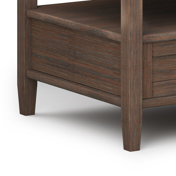 English Elm Warm Shaker Solid Wood Coffee Table – 48" Farmhouse Brown, Storage Drawers, Stylish & Versatile Design B136P159665-GIGA