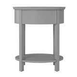 Homelegance By Top-Line Hardin 1-Drawer Oval End Table Grey Veneer