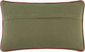 Surya Junglesque 13"L X 21"W Exotic Cotton Lumbar Pillow – Wild Jungle Decor For Cozy Living Spaces Dark Green Cotton,Cotton Jsq001-1321p