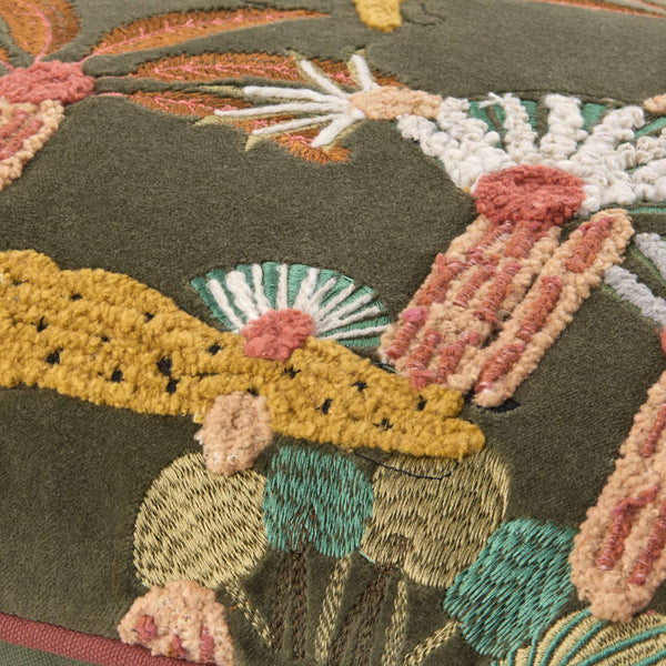 Surya Junglesque 13"L X 21"W Exotic Cotton Lumbar Pillow – Wild Jungle Decor For Cozy Living Spaces Dark Green Cotton,Cotton Jsq001-1321p