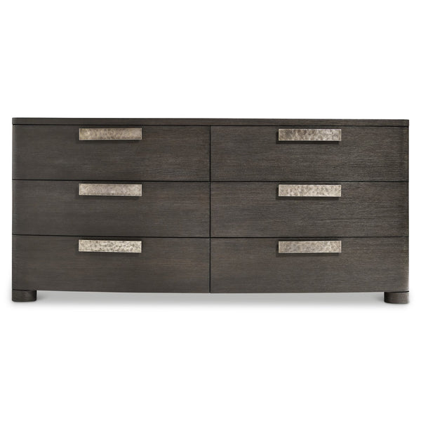 Bernhardt Bernhardt Geneve Wire Brushed Oak Six Drawer Dresser with Cast Aluminum Pulls 392052