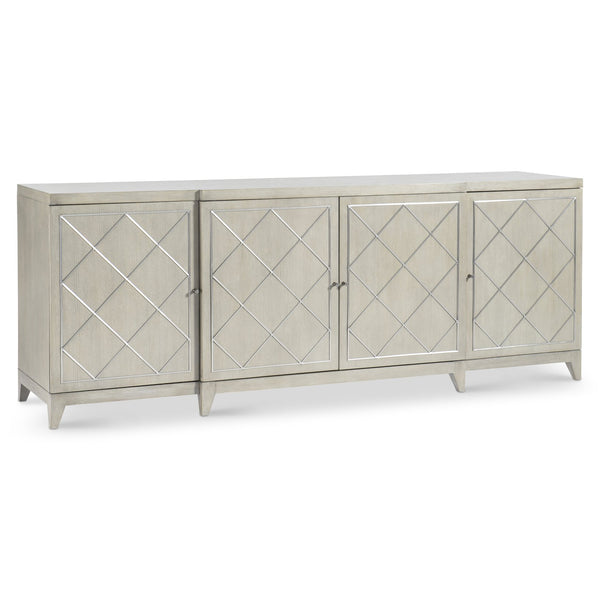 Bernhardt Bernhardt Cornelia Entertainment Credenza With Brushed Stainless Diamond Overlay, Soft-Close Doors, Cable Management 331880