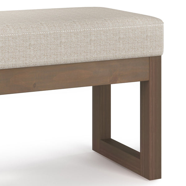 English Elm Milltown Contemporary Footstool Ottoman Bench - Durable Platinum Tweed For Urban Elegance & Comfort B136P159943