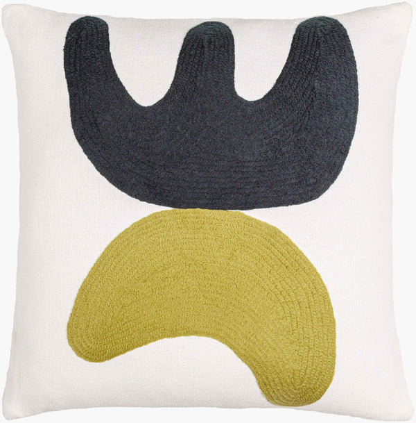Surya Jason Wu Jsw-001 18" Accent Pillow - Stylish Cotton Decor Piece For Modern Home Spaces, Durable & Chic Cream Cotton,Cotton Jsw004-2222d