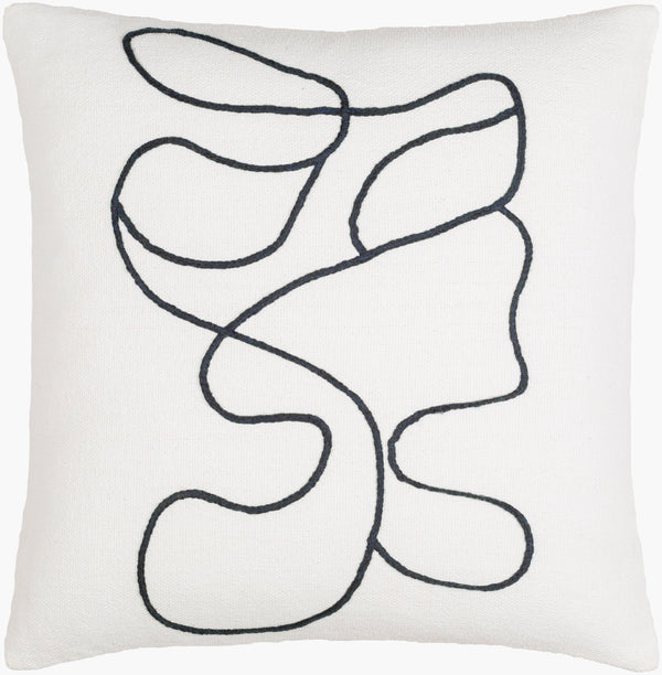 Surya Jason Wu Jsw-001 18" Accent Pillow - Stylish Cotton Decor Piece For Modern Home Spaces, Durable & Chic White Cotton,Cotton Jsw005-2020p