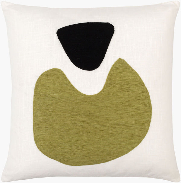 Surya Jason Wu Jsw-001 18" Accent Pillow - Stylish Cotton Decor Piece For Modern Home Spaces, Durable & Chic White Cotton,Cotton Jsw007-1818