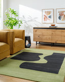 Jason Wu JSW-1002 8'10" x 12' Handmade Rug JSW1002-81012  Prairie Dust, Jet Black, Black Surya