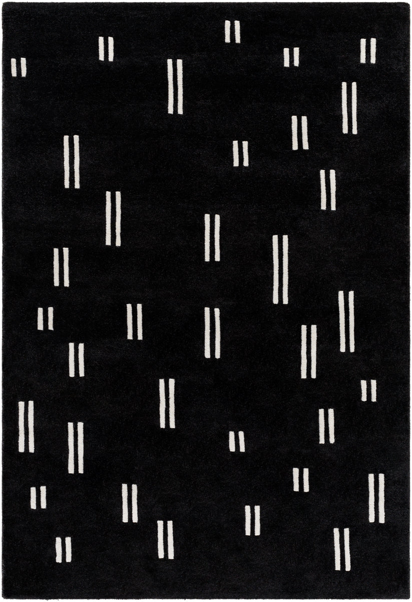 Jason Wu JSW-1004 8'10" x 12' Handmade Rug JSW1004-81012  Jet Black, Light Silver Surya