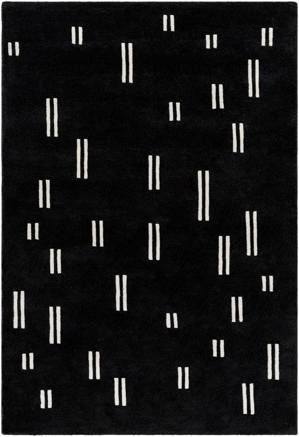 Jason Wu JSW-1004 8'10" x 12' Handmade Rug JSW1004-81012  Jet Black, Light Silver Surya