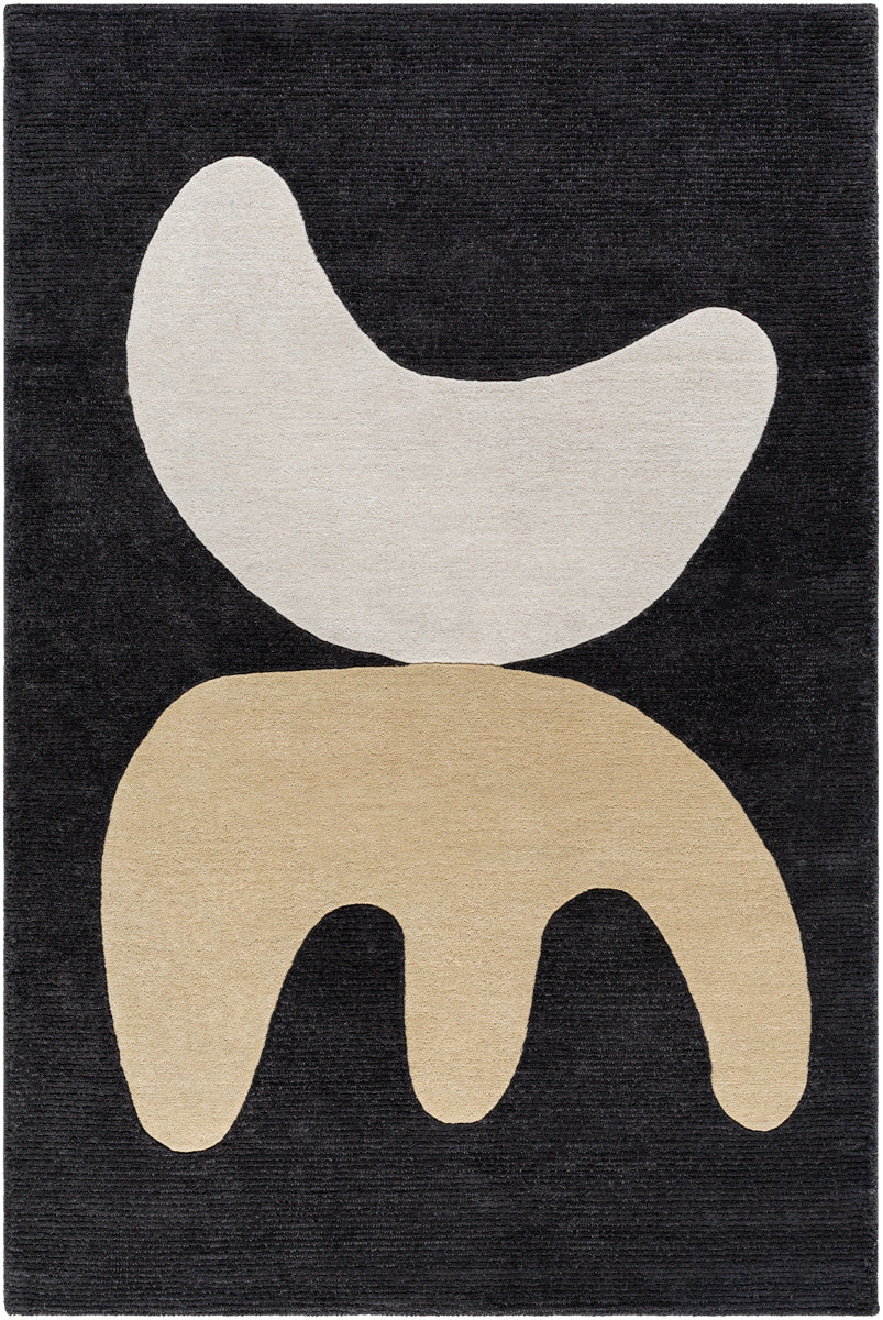 Jason Wu JSW-1007 8'10" x 12' Handmade Rug JSW1007-81012  Black, Natural, Camel Surya