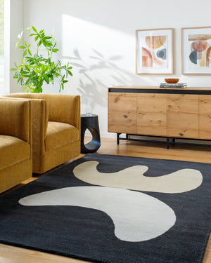 Jason Wu JSW-1007 8'10" x 12' Handmade Rug JSW1007-81012  Black, Natural, Camel Surya