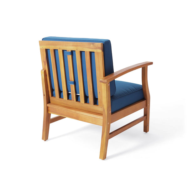 English Elm Perla Armless Accent Chair Tailored Low Profile Upholstered Seat for Living Room Blue 58941.00LBLU