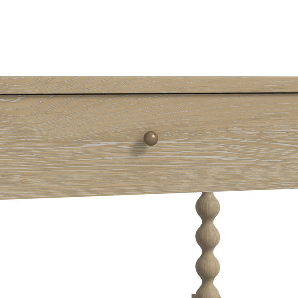 A.R.T. Furniture Haven Rustic End Table with Rattan Shelf, Natural Sun Oak Finish, Stylish Storage & Versatile Design 339304-2325