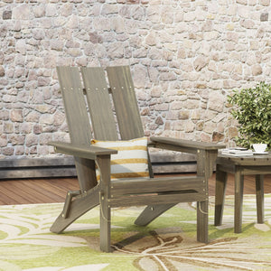 English Elm Zuma Solid Acacia Foldable Adirondack Chair Rustic Outdoor Lounger for Deck or Patio 68319.00GRY