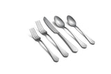 Cambridge Posy Satin 20-Piece Flatware Set, Stainless Steel, Dishwasher Safe