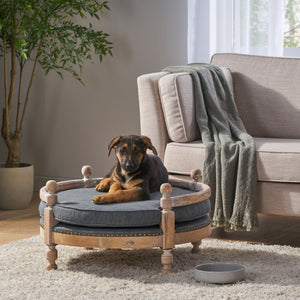 English Elm Pet Bed Nailhead Trim Plush Polyester Upholstered Contemporary Furniture Grade 72914.00CHAR