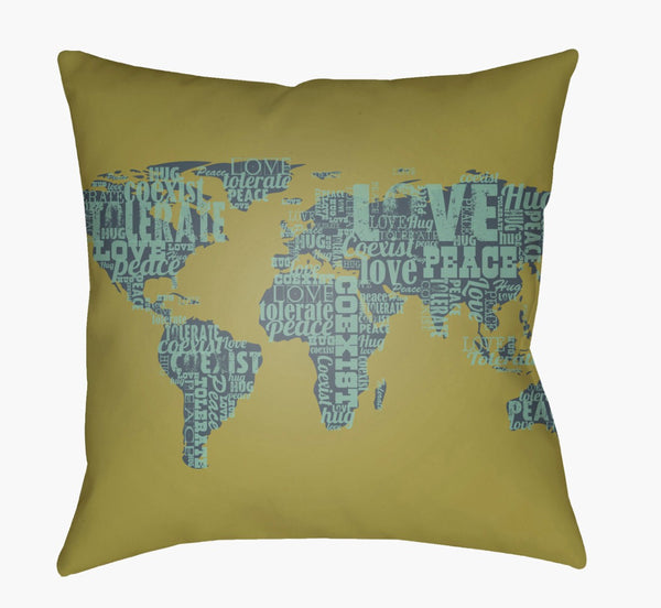 Livabliss Jetset Geometric Woven Polyester Accent Pillow Structured Modern Square Sofa Decor Navy, Seafoam 18"L x 18"W JT007-1818