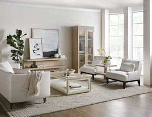 Hooker Furniture Cascade Rectangle Cocktail Table With Oak Burlap Finish, Distressed Taupe Top, Casters For Mobility 6120-80110-80