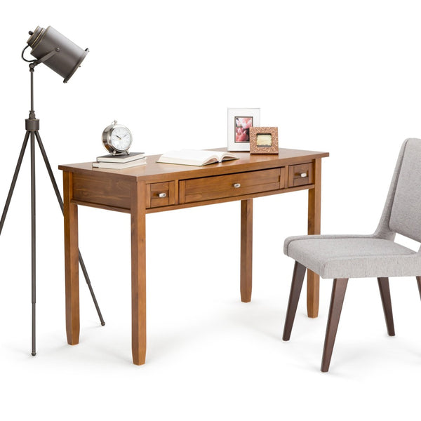 English Elm Warm Shaker Desk - Handcrafted Light Golden Brown With Stylish Storage & Timeless Shaker Design B136P159570-GIGA