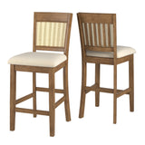 Delroy Cane Accent Slat Back Counter Height Stools (Set of 2)