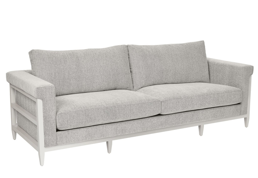 A.R.T. Furniture Atlas Sofa 100'' - Transitional Design With Fleur De Sel Finish, Cozy Chenille Fabric, And Comfort White Fabric In A Polyester,Chenille Blend,In A Gray And Beige Coloration 762521-5824
