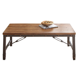 English Elm Steve Silver - Ashford Coffee Table - Rustic Industrial Design With Antique Honey Finish & Durable Iron Accents B081P157508-GIGA