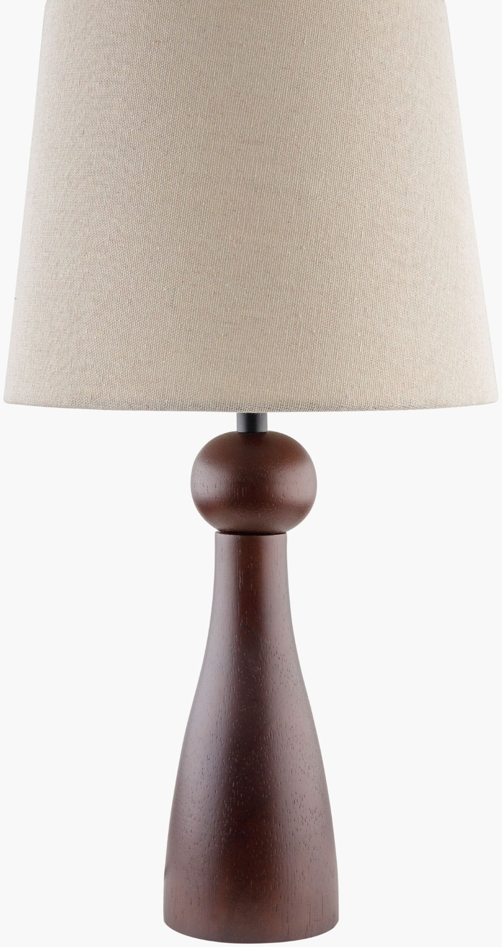 Livabliss Jatoba Wood Veneer Table Lamp with Linen Shade and Iron Finial for Warm Ambiance JTB-001