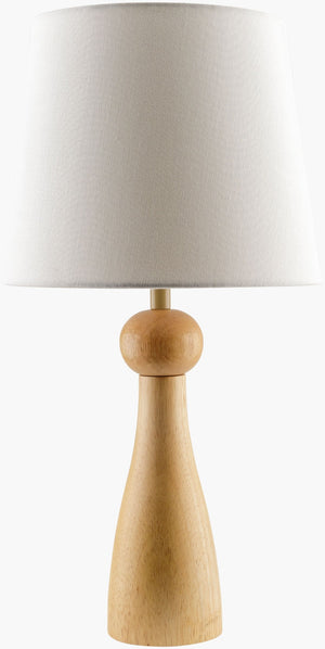 Livabliss Jatoba Wood Veneer Table Lamp with Linen Shade for Modern and Scandinavian Interiors JTB-002