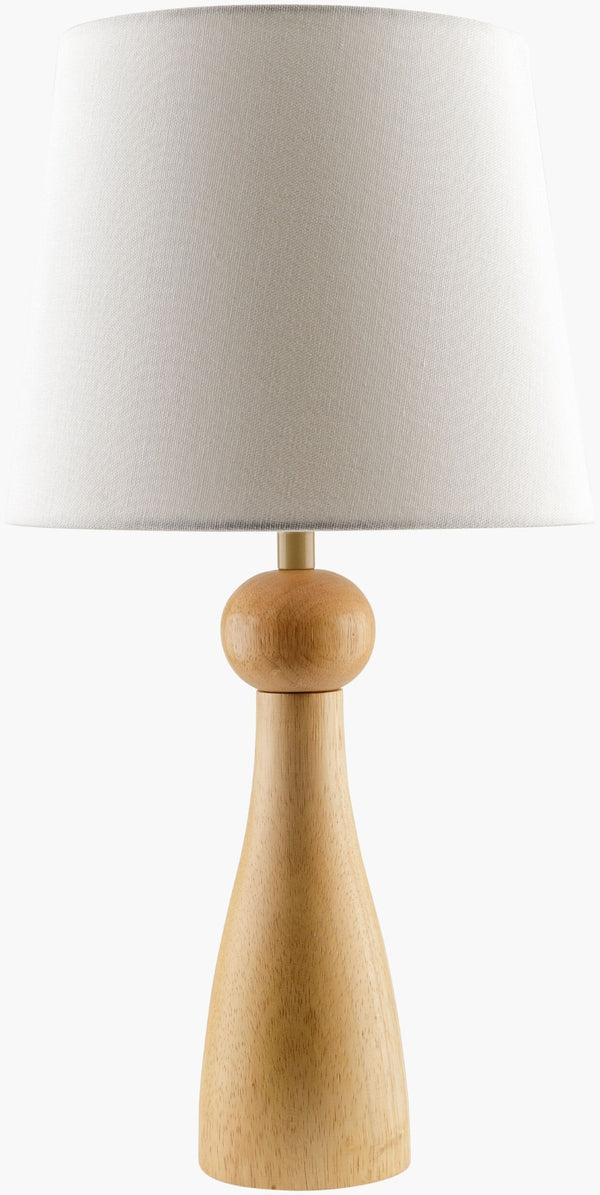 Livabliss Jatoba Wood Veneer Table Lamp with Linen Shade for Modern and Scandinavian Interiors JTB-002