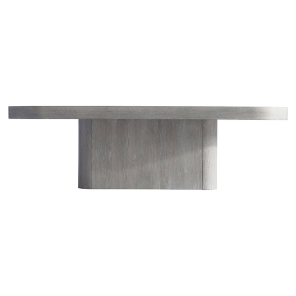 Bernhardt Bernhardt Marcato Cerused Greige Cocktail Table With Dark Graphite Metal Inlay — Modern Pedestal Style 497021