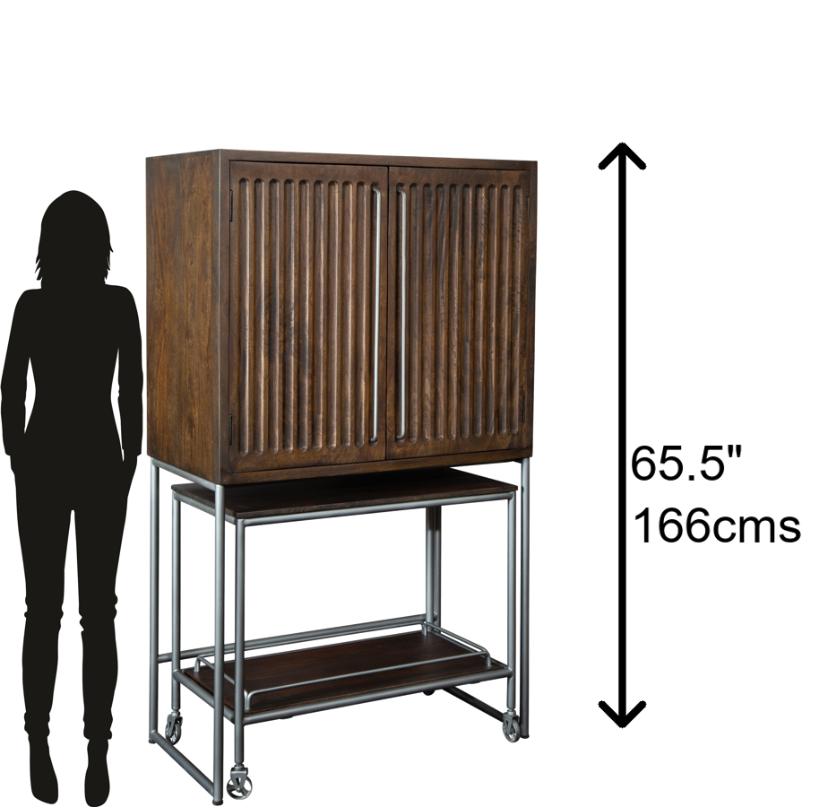 Hekman Furniture 695222 Stylish Bar Cart & Wine Cabinet With Distressed Finish, Glass Rack & Mobile Serving Option  Bar Cart Wine & Bar Cabinet 695222
