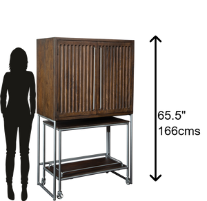 Hekman Furniture 695222 Stylish Bar Cart & Wine Cabinet With Distressed Finish, Glass Rack & Mobile Serving Option  Bar Cart Wine & Bar Cabinet 695222