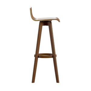 Homelegance By Top-Line Dylan Mid-Century Modern Swivel Wood Stool (Set of 2) Walnut Wood