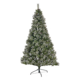 Christopher Knight Home® - Noble House - - 9' Brilste Mixed Hinged Tree With Snow And Glitter And 114 Frosted Pine Cones And Dia:61