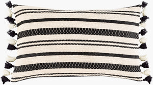 Surya Justine Moroccan Global Design 12"L X 20"W Lumbar Pillow - Soft Cotton Accent For Home Decor Beige Cotton,Cotton Jti004-3214d