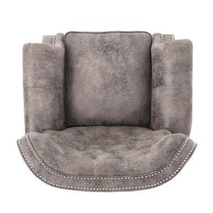 English Elm Christopher Knight Home® - Accented Push Back Recliner Chair with Rolled Arms and Copper Accents, Plush Cocooning Support, Sturdy Design Brown Gray 57337.00MF