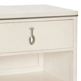 Grace One Drawer Nightstand with USB Port White with Opulent Opal Finish P377140 Pulaski Furniture