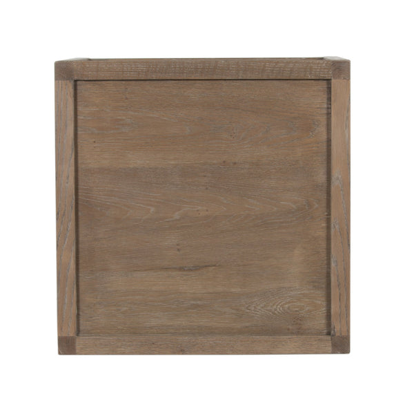 Porter Designs Porter Lowell Solid White Oak End Table With Extra Storage Shelves, Versatile Brown Design, Durable Brown Wood 05-108-07-1920