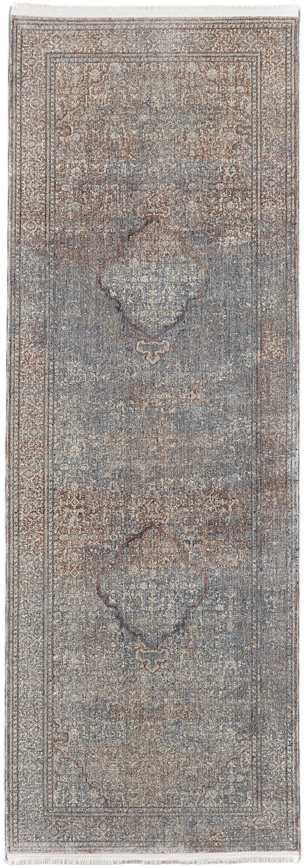 Feizy Rugs Marquette Medallion Rug – Elegant Power-loomed Design, Stain-resistant, Easy Care For High Traffic Areas Blue,Red,Gray Polyester,Acrylic Mrq39gvfblumlti8a