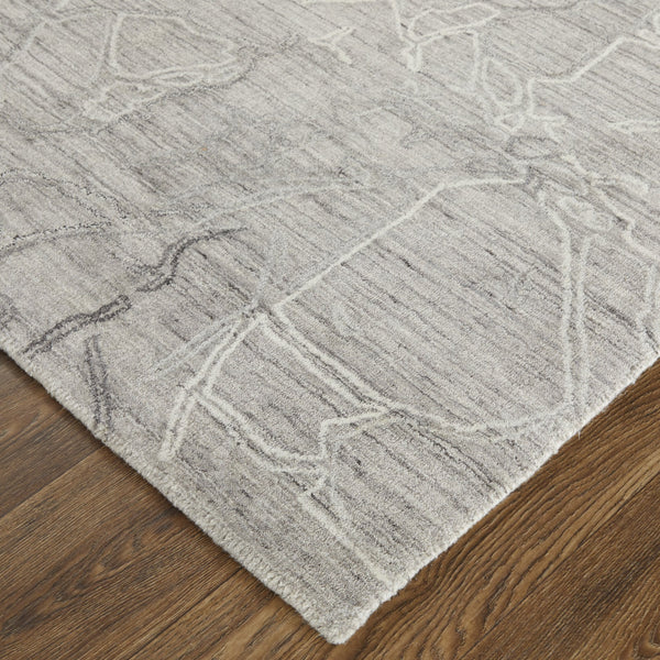 Feizy Rugs Whitton Handwoven Wool And Viscose Abstract Rug - Modern Distressed Design For Stylish Interiors Gray,Tan,Ivory Viscose,Wool Wtn8890fgryivyh00