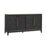 Quincy Stone-Top 4-Door Buffet Black with Molasses Finish P375302 Pulaski Furniture